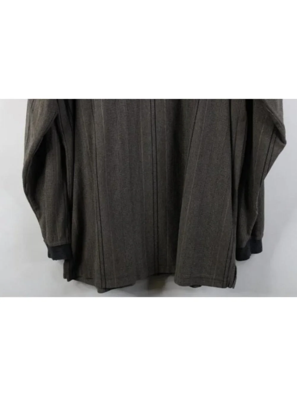 Vintage 90s Streetwear Mens XL Faded Striped Knit Long Sleeve Golf Polo Shirt